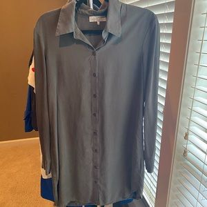 Olive green shirt dress